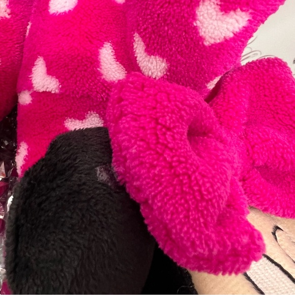 Disney slippers Minnie Mouse booties soft Sherpa fleece bow tie ribbon π cute - Picture 8 of 8